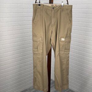 Levis Pants Mens 34W‎ 30L Tan Cargo Loose Straight Leg Cotton Bat Wing VTG Egypt
